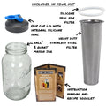County Line Kitchen Mason Jar Cold Brew Coffee Maker, 2 Quart, with Flip Cap Lid