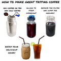 County Line Kitchen Mason Jar Cold Brew Coffee Maker, 2 Quart, with Flip Cap Lid