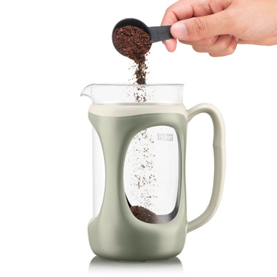 Bodum Outdoor French Press Gift Set, Green and White, 34oz, Includes Coffee Beans