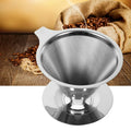 Stainless Steel Pour Over Coffee Dripper Double Layer Mesh Filter Cup Stand Home Office Use