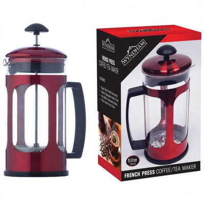 WYNDHAM HOUSE™ 34oz (1 liter) Red Metallic Premium French Press