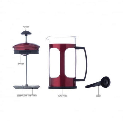 WYNDHAM HOUSE™ 34oz (1 liter) Red Metallic Premium French Press